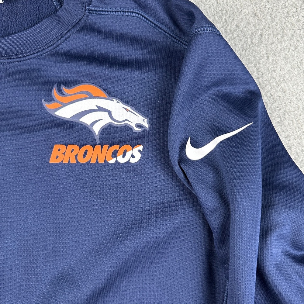 Nike Denver Broncos Sweatshirt Mens Medium Blue Logo Therma-Fit OnField - Picture 2 of 7